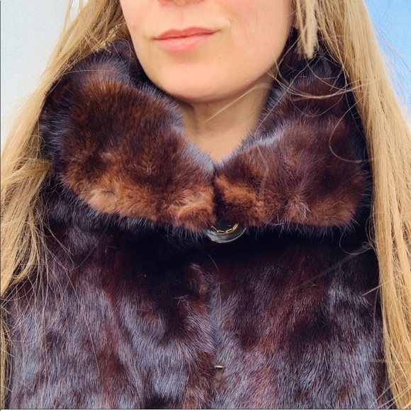 Genuine Mink Widen Bottom A-line Hooded Long Fur Coat EU 44 - Picture 6 of 16